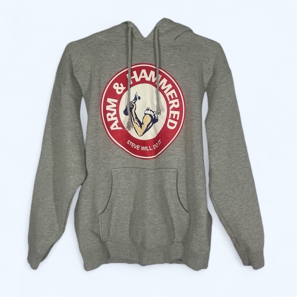 NELK BOYS HOODIE ARM & HAMMERED STEVE WILL DO IT Mens MEDIUM GREY